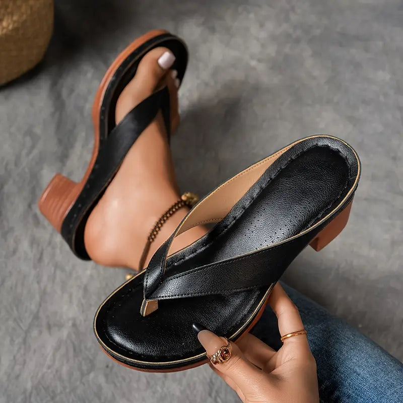 đ„Best Seller-Last Day Sale 60% OFFđ„Women'S Solid Color Summer Chunky Heel Sandals ( Buy 2 Free Shipping )