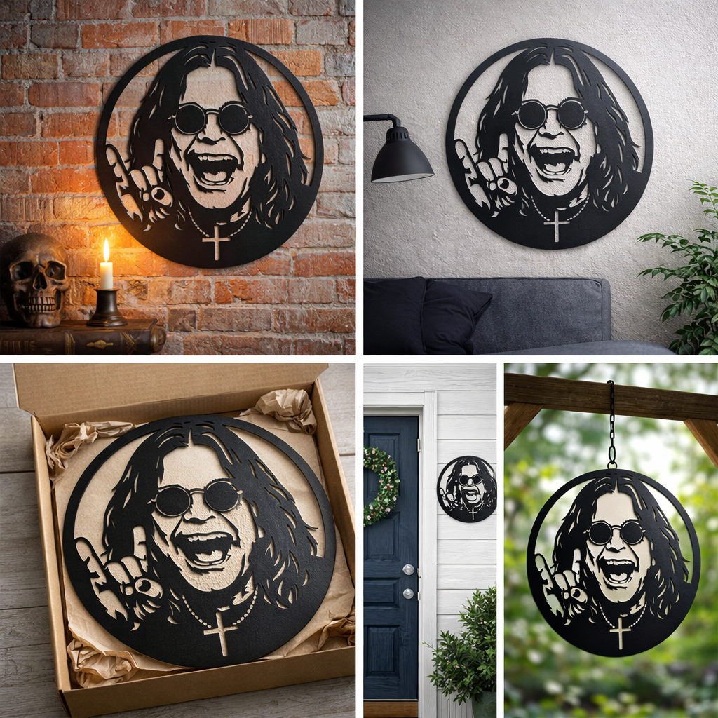 Ozzy Osbourne Metal Wall Art – 12 inches/30cm Rock Legend Decor
