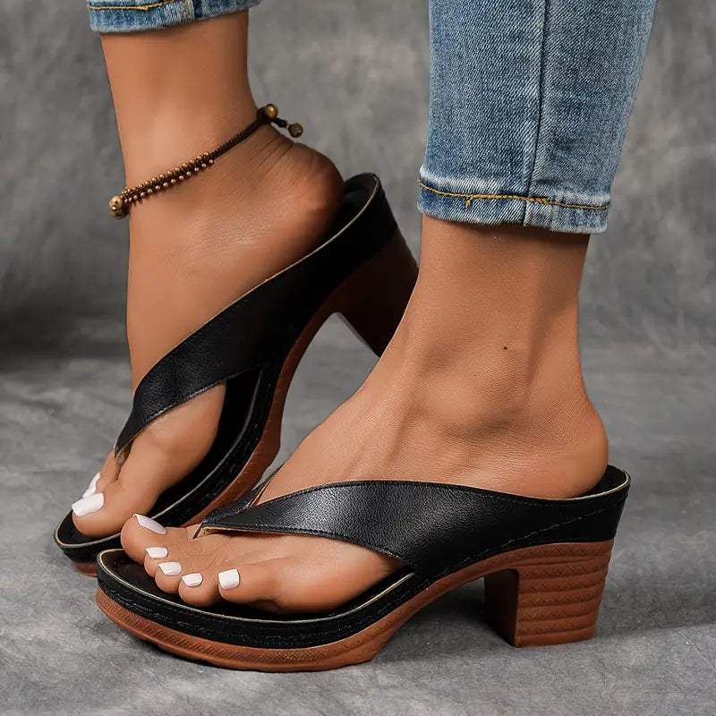 đ„Best Seller-Last Day Sale 60% OFFđ„Women'S Solid Color Summer Chunky Heel Sandals ( Buy 2 Free Shipping )