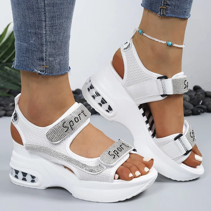 🔥Last promotion - 50% off - Fashionable women's orthopedic platform sandals with crystals