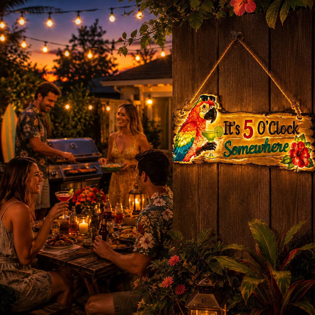 🦜A lifelike parrot Lighted decorative hanging sign-Turn Your Backyard Into a Tropical Escape🌴