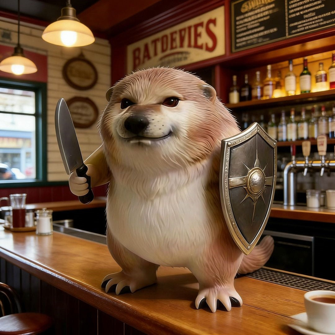 𦦠The Guardian Otter⢠Cute Warrior Otter Statue | Protect Your Home With A Smile