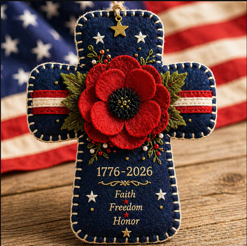 šDIY Patriotic Poppy Cross Ornament Kit