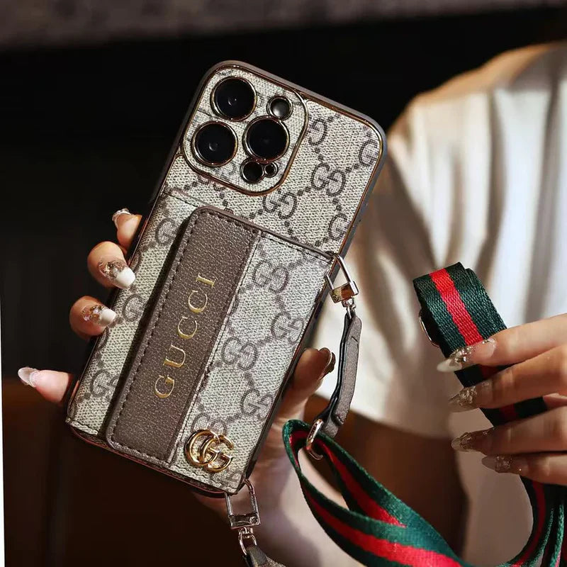 💕Luxury Stylish iPhone Case with Card Holder & Strap