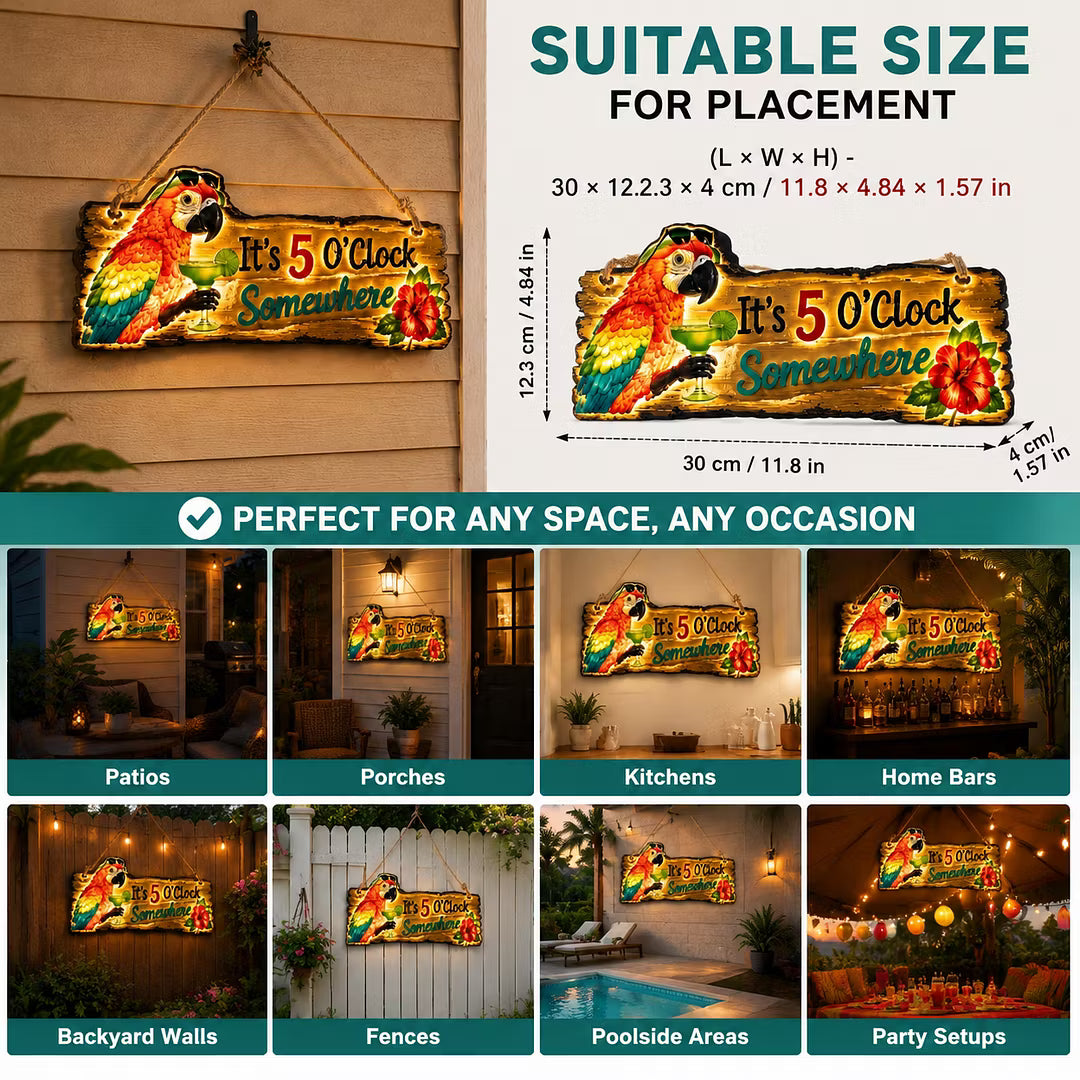 🦜A lifelike parrot Lighted decorative hanging sign-Turn Your Backyard Into a Tropical Escape🌴