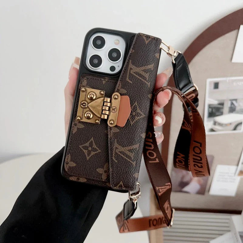 2026💎New Lou Lock Card Bag Crossbody Chain iPhone Case📱