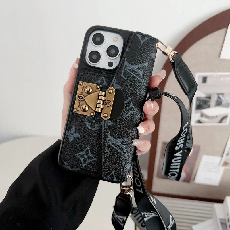 2026💎New Lou Lock Card Bag Crossbody Chain iPhone Case📱