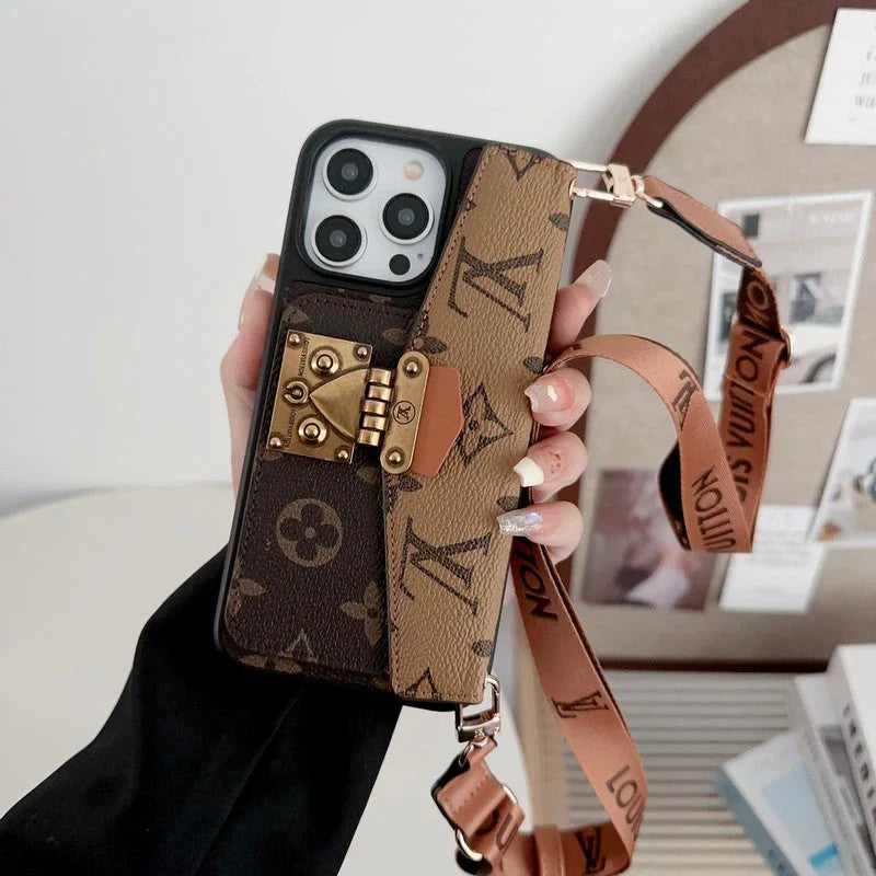 2026💎New Lou Lock Card Bag Crossbody Chain iPhone Case📱