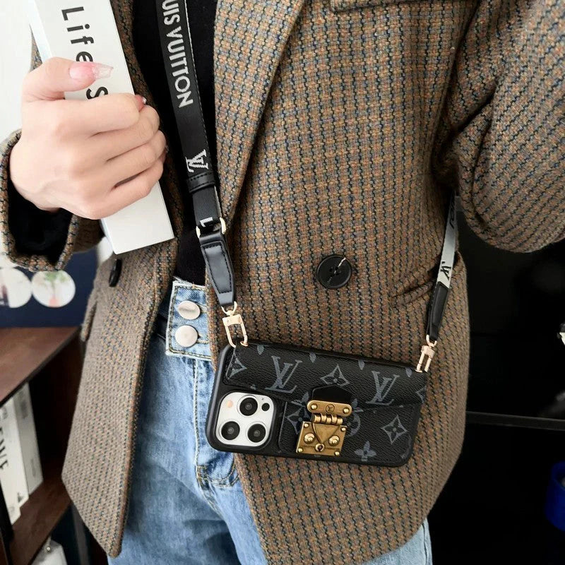 2026💎New Lou Lock Card Bag Crossbody Chain iPhone Case📱