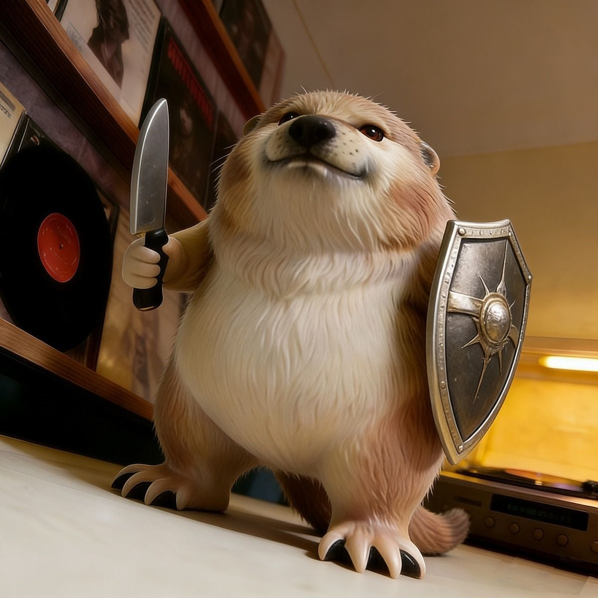 🦦 The Guardian Otter™ Cute Warrior Otter Statue | Protect Your Home With A Smile
