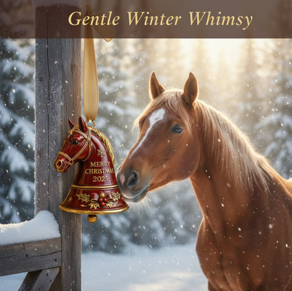 🐎 Handmade Horse Bell Ornament – Merry Christmas 2025🎄