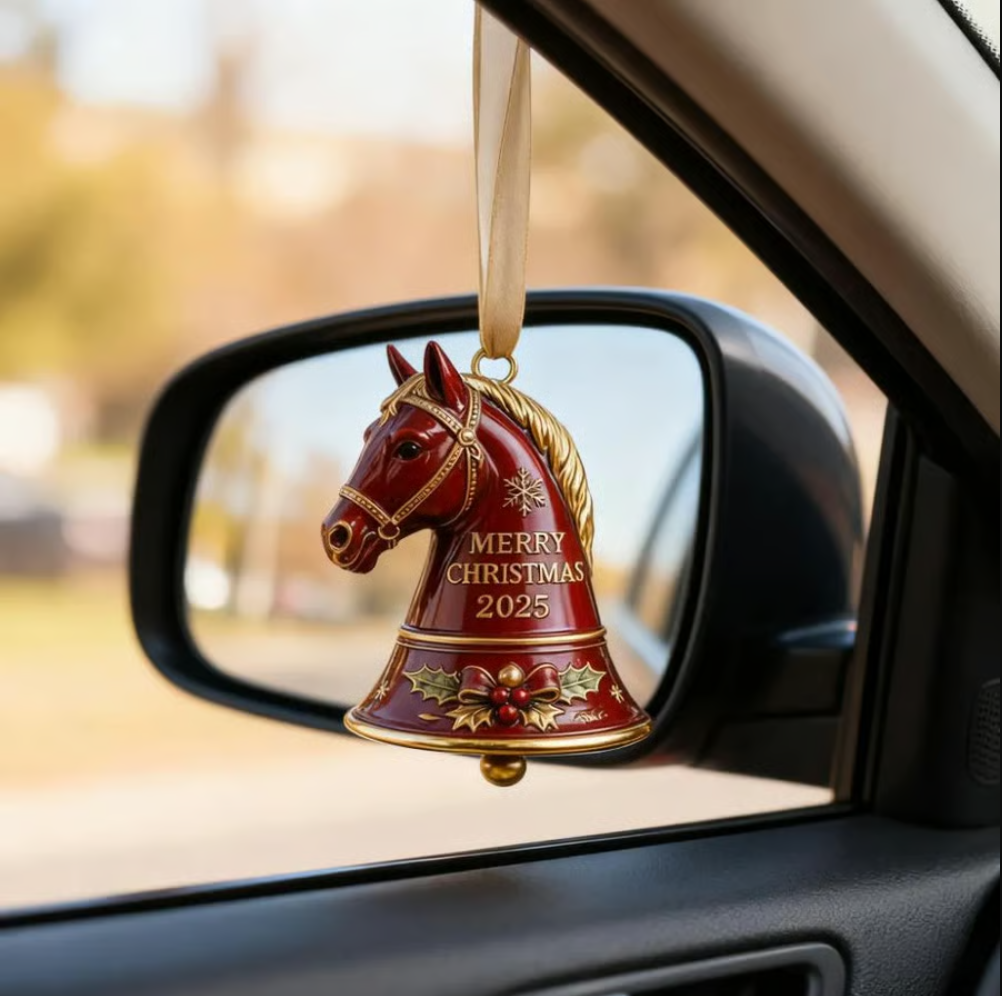 🐎 Handmade Horse Bell Ornament – Merry Christmas 2025🎄